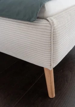 Polsterbett 140x200cm 'Monaco' Wildeiche Stoff Cord creme