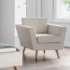 Polstersessel 'Monaco' Wildeiche Stoff Cord creme