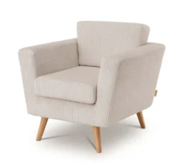 Polstersessel 'Monaco' Wildeiche Stoff Cord creme