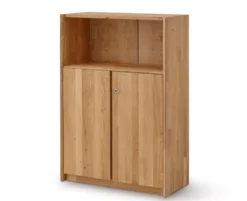 Regal 80x114cm 'Athen' Wildeiche oder Kernbuche geölt Wildeiche mit 2 kleinen Türen