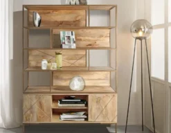 Regal 145x199cm 'Houston' Mango natur & goldfarbig