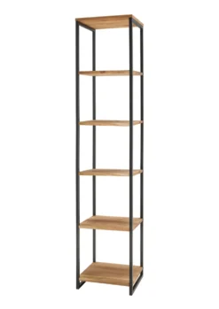 Regal 40x198cm 'Lissabon' Wildeiche Stahl schwarz