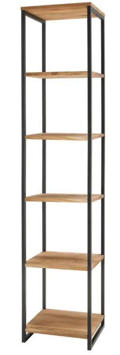 Regal 40x198cm 'Lissabon' Wildeiche Stahl schwarz