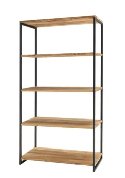 Regal 80x160cm 'Lissabon' Wildeiche Stahl schwarz