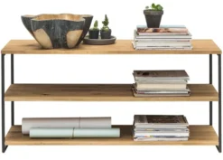 Regal 120x46cm 'Lissabon' Wildeiche Stahl schwarz