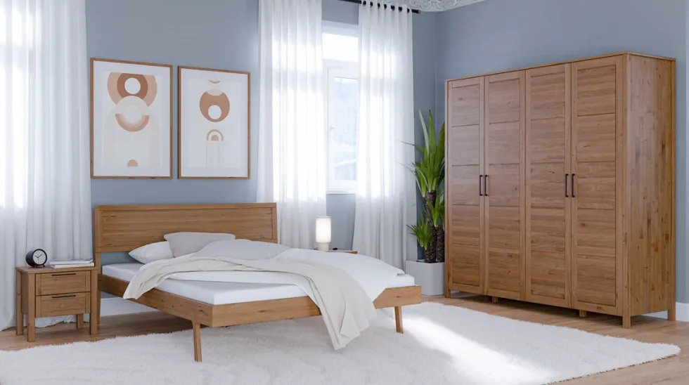 Schlafzimmer komplett "Skagen" Wildeiche massiv geölt