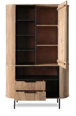 Schrank mit Beleuchtung 118cm 'Atlantic' Akazie massiv