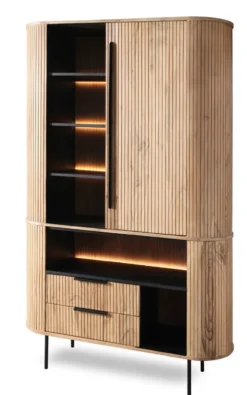 Schrank mit Beleuchtung 118cm 'Atlantic' Akazie massiv