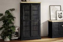 Schrank 98x176cm 'Mumbai' Mango natur & schwarz