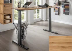 Schreibtisch 140cm höhenverstellbar 'Lyon' Kernbuche geölt