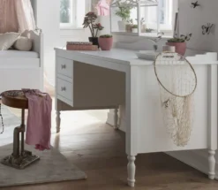 Schreibtisch 120cm "Meggie" MDF weiß lackiert