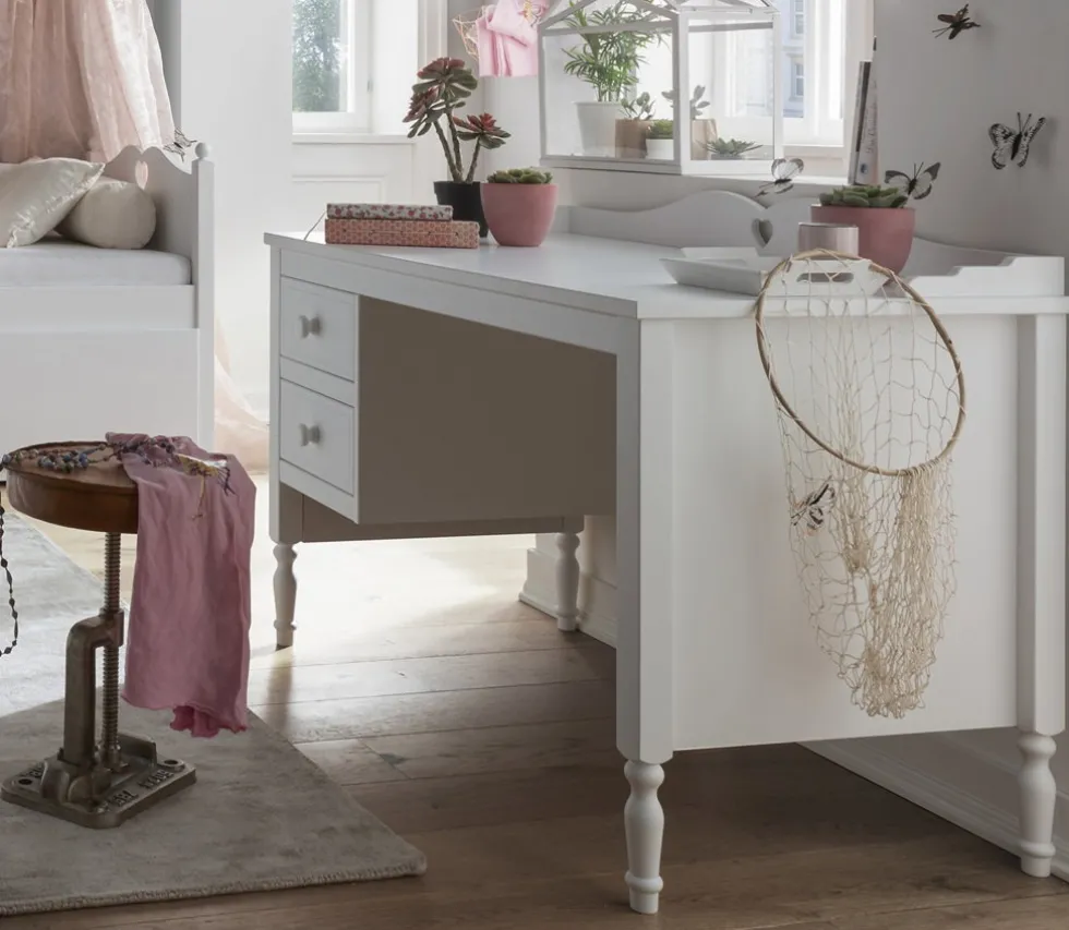Schreibtisch 120cm "Meggie" MDF weiß lackiert