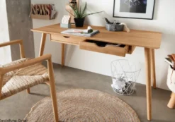 Schreibtisch mit 2 Schubkästen 120cm 'Diego' Wildeiche geölt