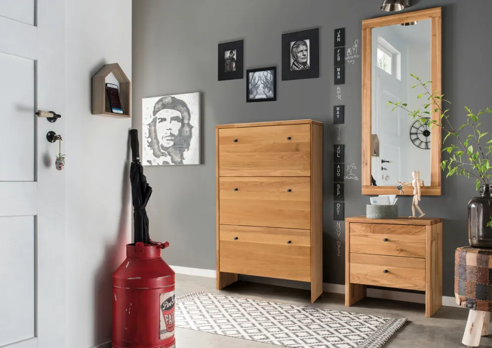 Schuhbank 82x45cm 'Stockholm' Wildeiche massiv AV