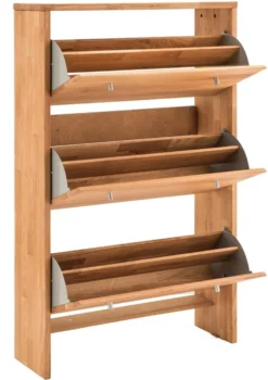 Schuhschrank 2 Klappen 82x95cm 'Stockholm' Buche massiv