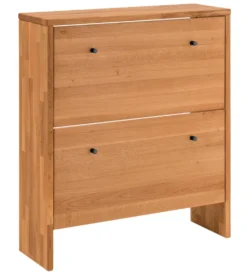 Schuhschrank 2 Klappen 82x95cm 'Stockholm' Wildeiche massiv