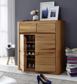 Schuhschrank 100x111cm 'Bayreuth' Kernbuche massiv