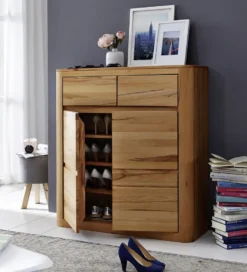 Schuhschrank 100x111cm 'Bayreuth' Kernbuche massiv