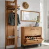 Schuhschrank 90x90cm 'Lima' Kernbuche massiv