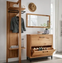 Schuhschrank 90x90cm 'Lima' Kernbuche massiv