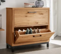 Schuhschrank 90x90cm 'Lima' Kernbuche massiv