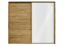Schwebetürenschrank 2-türig 'Bamberg' Wildeiche 240 cm Spiegel/Holz