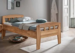 Seniorenbett verschiedene Breiten und Längen Wildeiche massiv "Maira II" 90 cm 220 cm