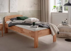 Seniorenbett verschiedene Breiten und Längen Kernbuche massiv Carla I" 90 cm 220 cm