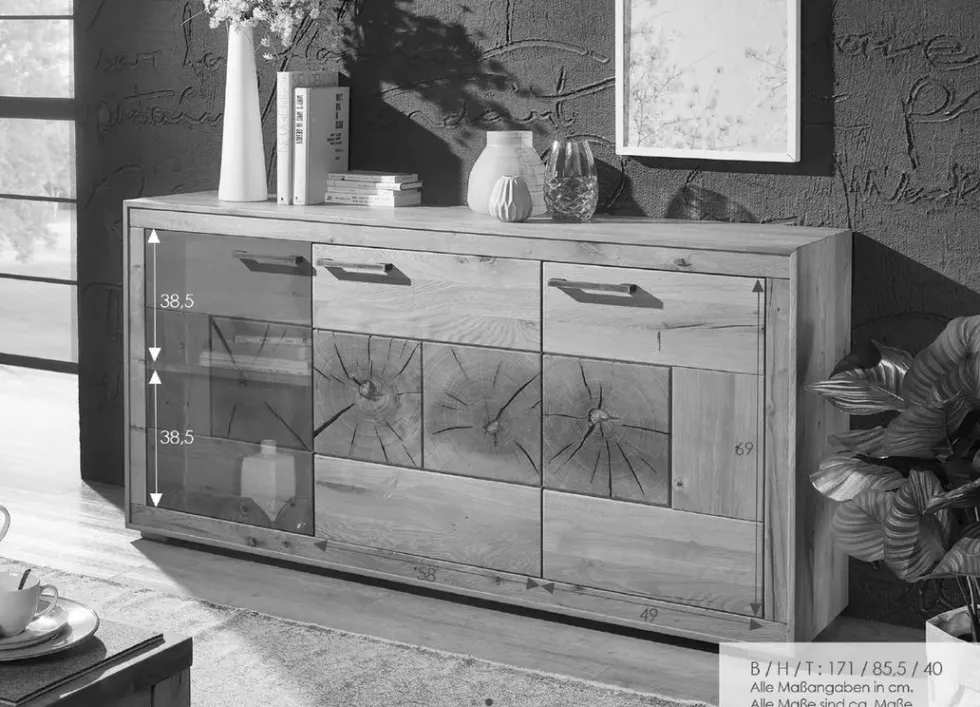 Sideboard 171cm 'Danzig' Kernbuche geölt