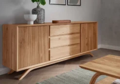 Sideboard 180cm hängend oder stehend 'San Diego' Wildeiche geölt massiv stehend