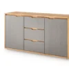 Sideboard Front weiß oder grau 155cm 'Alabama' Wildeiche massiv grau