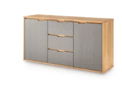 Sideboard Front weiß oder grau 155cm 'Alabama' Wildeiche massiv grau