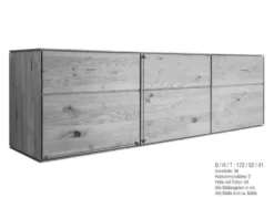 Sideboard hängend oder stehend 172cm 'Prag' Wildeiche geölt WZ-0546