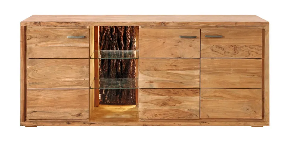 Sideboard inkl.Beleuchtung 175x78cm 'Sadar' Akazie massiv