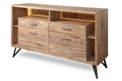 Sideboard inkl.Beleuchtung 145x94cm 'Hunter' Akazie massiv