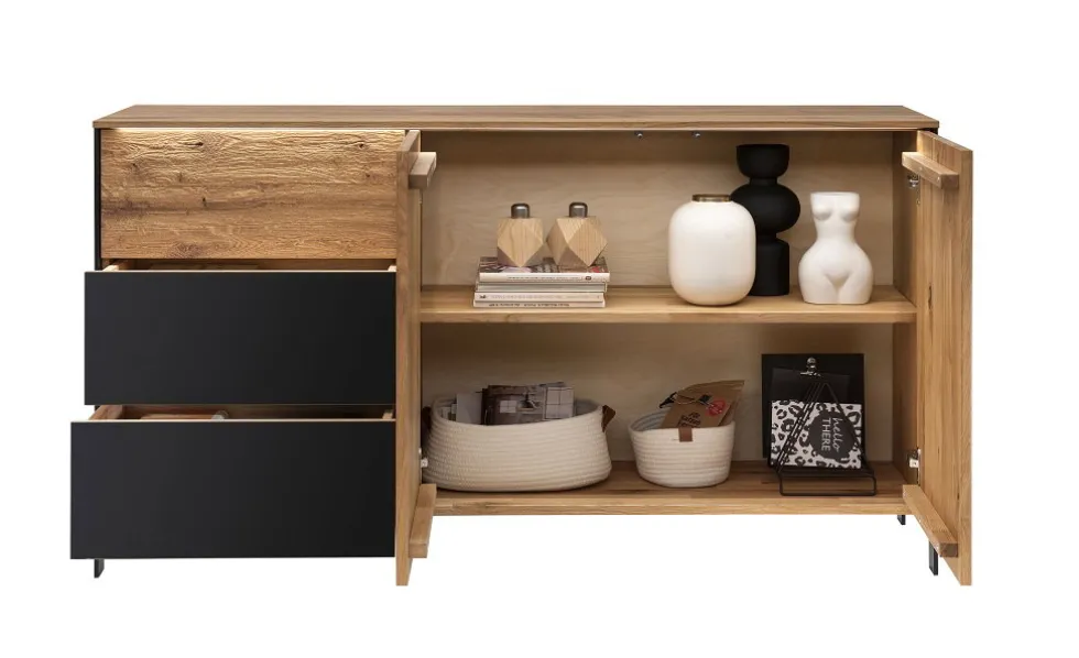 Sideboard mit Beleuchtung 155x84cm 'Boston' Wildeiche geölt
