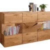 Sideboard mit Glastüren 150cm "Belfast" Wildeiche massiv