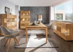 Sideboard mit Holztüren 150cm "Belfast" Wildeiche massiv
