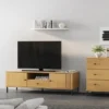 Sideboard 140x80cm 'Detroit' Kiefer massiv eichefarbig & schwarz
