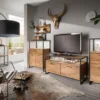 Sideboard 170x92cm "Dublin" Wildeiche & Eisen schwarz