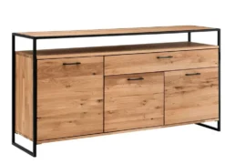 Sideboard 170x92cm "Dublin" Wildeiche & Eisen schwarz