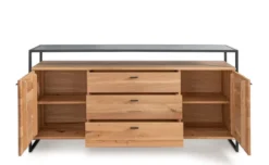 Sideboard 169x83cm "Glasgow" Wildeiche & Metall schwarz