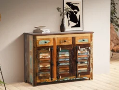 Sideboard 122x91cm 'Hawkins' recyceltes Altholz mehrfarbig lackiert