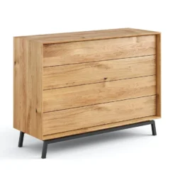 Sideboard 121x90cm 'Jannik' Wildeiche massiv 4 Schubkästen 4x Holz