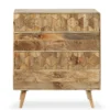 Sideboard 90x105cm 'Kalani' Mango massiv natur lackiert