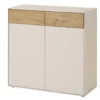 Sideboard 90x86cm 'Locarno' Wildeiche massiv & MDF creme