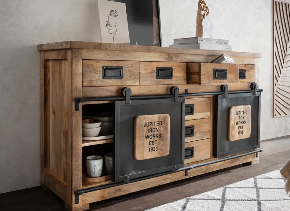 Sideboard 150x80cm 'Mark' Mango & Eisen