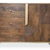 Sideboard 100x80cm 'Marvello' Mango braun & Metall goldfarbig
