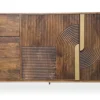 Sideboard 180x80cm 'Marvello' Mango braun & Metall goldfarbig