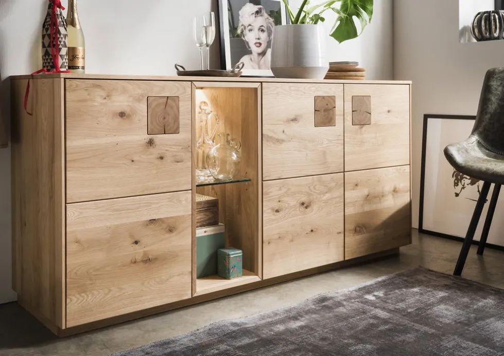 Sideboard 170x80cm 'Monza' Wildeiche geölt